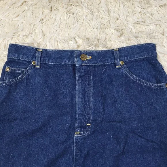 Vintage LL Bean Dark Wash Denim Jean Skirt Made in Maine - USA / Size 16 - Picture 5 of 16